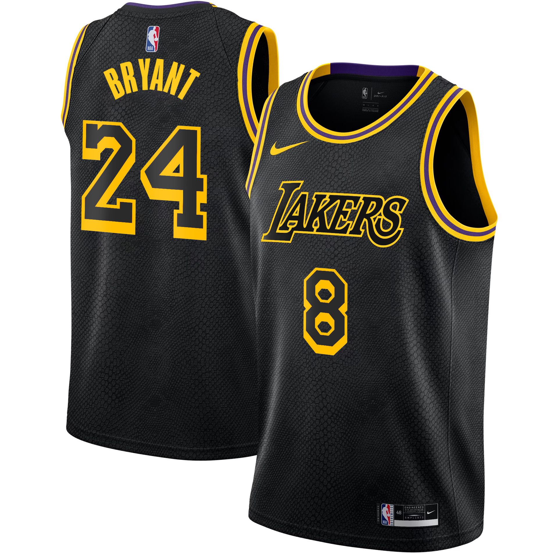 Men Los Angeles Lakers #24 Bryant Black 2025 Nike Swingman NBA Jersey->->NBA Jersey
